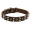 Leather Samoyed Collar With Studs and Pyramids
