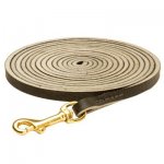 Long Leather Samoyed Leash for Tracking, Training and Walking