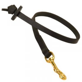 Short Leather Samoyed Leash with Round Handle