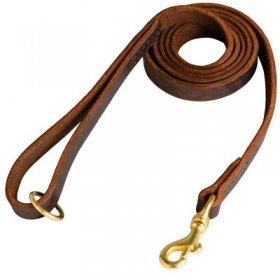 Stitched Leather Samoyed Leash for Training and Walking