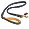 Braided Handcrafted Leather Samoyed Leash with Nappa Leather Lined Handle