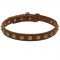 Handcrafted 1 Row Square Studded Leather Samoyed Collar