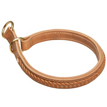 Samoyed Obedience Training Choke Braided  Leather Collar