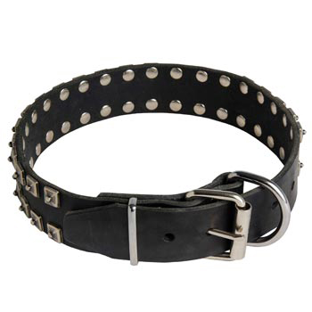 New Buckle Leather Samoyed Collar Studded New Adjustable