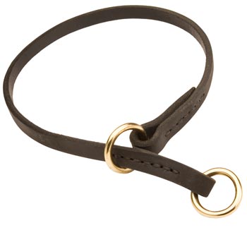 Samoyed Obedience Training Choke  Leather Dog Collar