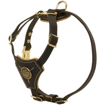 Walking Training Leather Puppy Harness for Samoyed