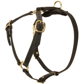 Leather Samoyed Harness Light Weight Y-Shaped for Tracking Dog