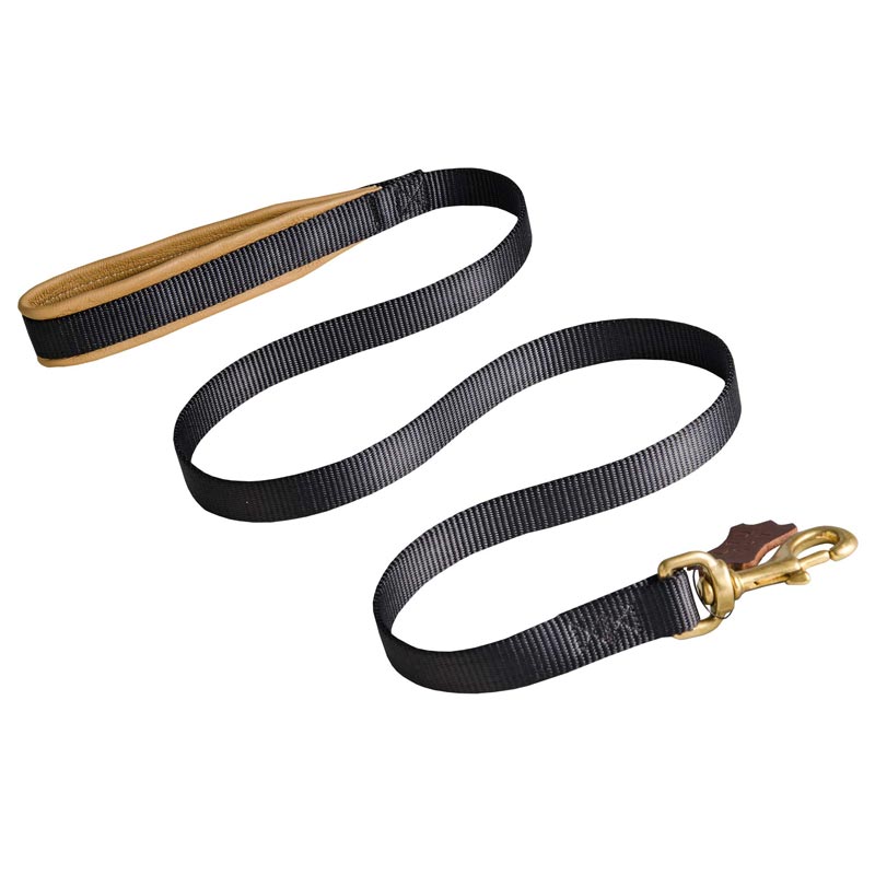 No Rubbing Nylon Samoyed Leash with Support Leather Material on the Handle