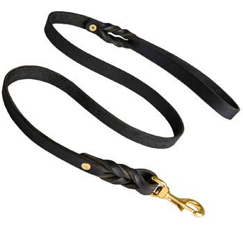 Dog Leather Leash for Samoyed Training and Walking