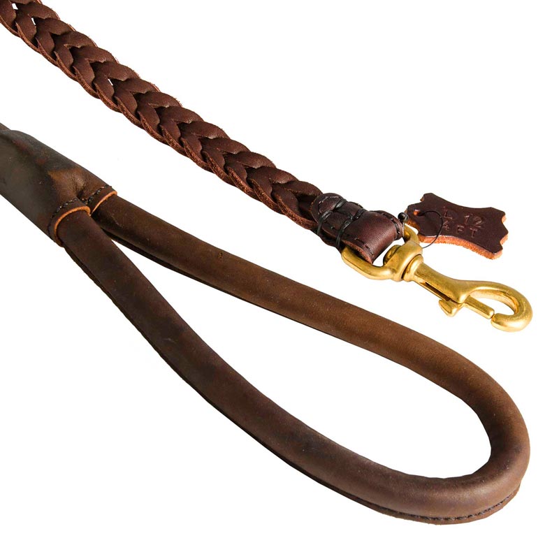 Samoyed Leather Braided Dog Leash [L12##1115 Braided leather dog leash ...