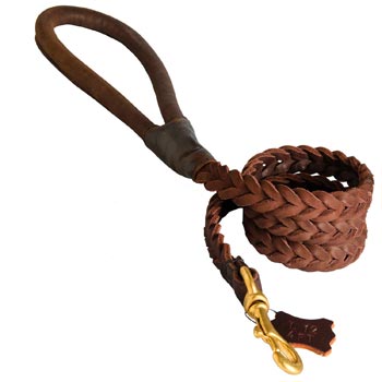Multipurpose Leather Braided Samoyed Leash