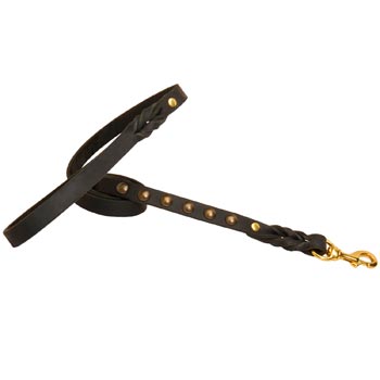 Custom Leather Samoyed Leash for Fancy Dog Walking
