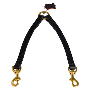 Leather Coupler for 2 Samoyed Dogs Control
