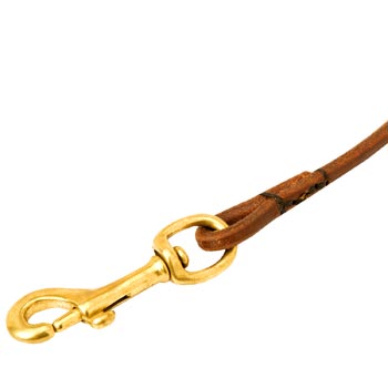 Samoyed Round Leather Leash with Massive Snap Hook