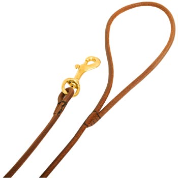 Leather Samoyed Leash with Comfy Round Hnadle