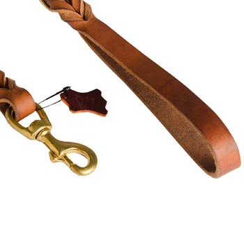 Samoyed Leather Leash for Canine Service