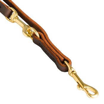 Leather Samoyed Leash with Rustproof Hardware