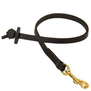 Leather Short Leash for Samoyed