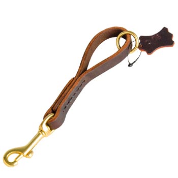 Pull Tab Leather Dog Leash for Samoyed