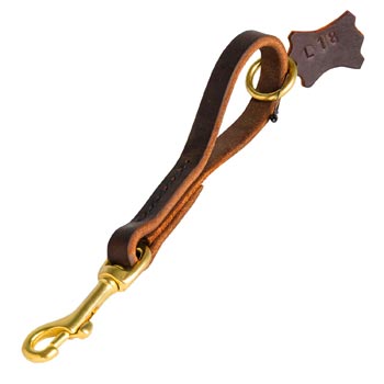 Leather Dog Leash Short Hand Crafted for Samoyed