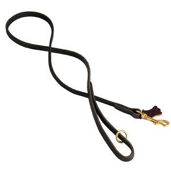 Leather Dog Leash Stitched with Smooth Surface for  Samoyed